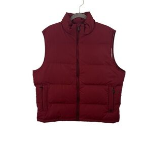 Brooks Brothers Duck Down Vest Men’s Size L High Neck w/Plaid Inside- Ba…